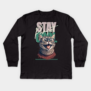 Cats Stay Cool Kids Long Sleeve T-Shirt